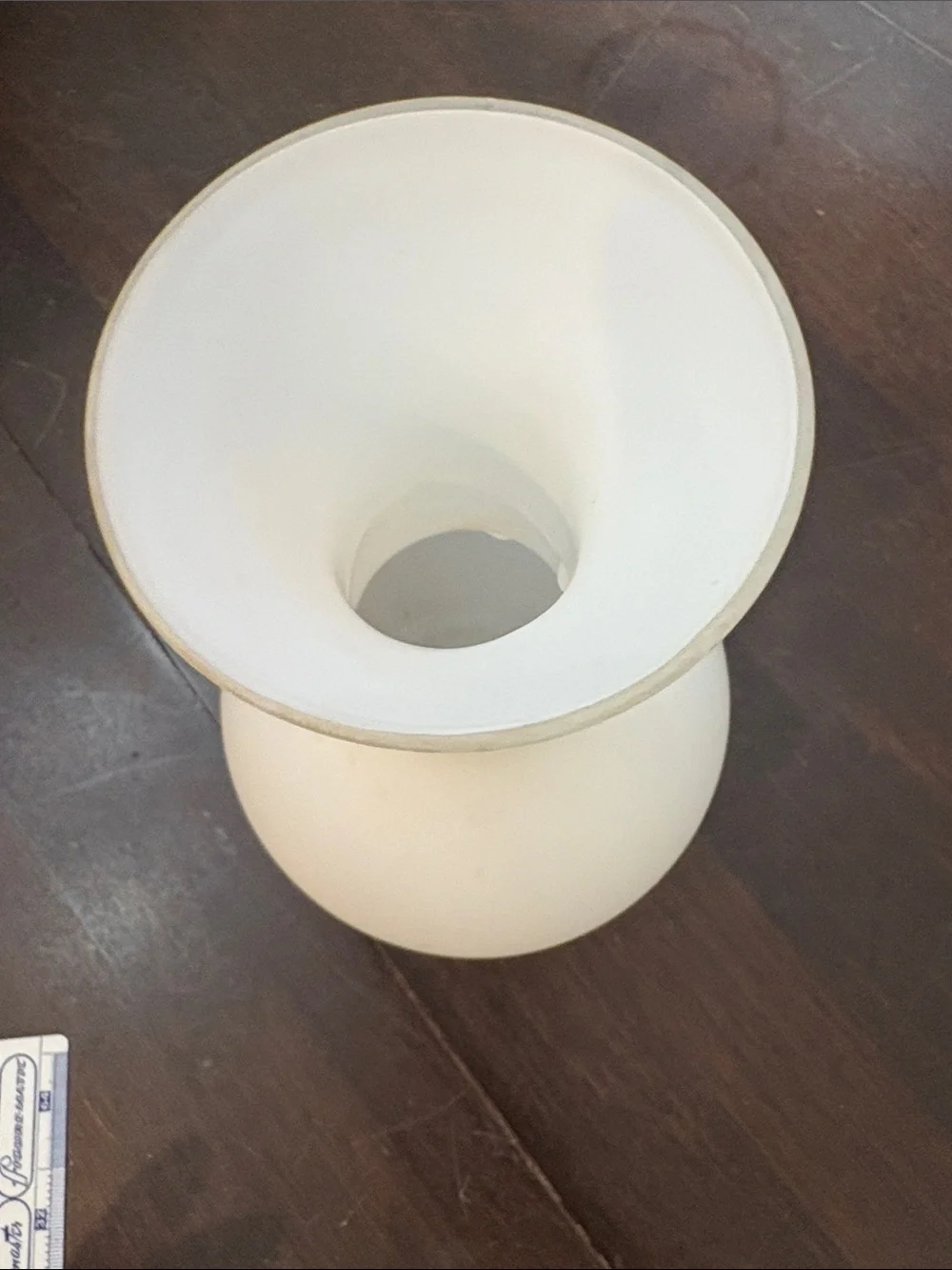White Frosted Glass Vase 7.25”